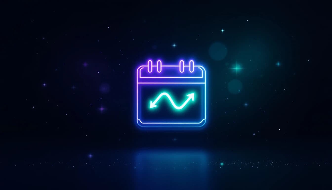 Abstract illustration of a glowing calendar icon with a small recurring-loop arrow icon overlaid on one of its dates, representing an ongoing monthly retainer relationship